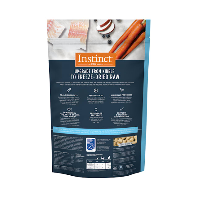 Instinct Freeze Dried Raw Meals Grain Free Wild Caught Alaskan Pollock Recipe Cat Food 9 oz