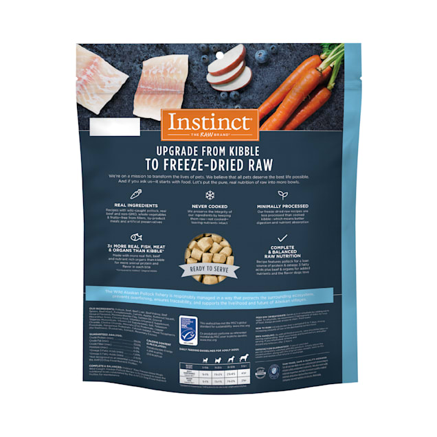 Instinct Freeze Dried Raw Meals Grain Free Wild-Caught Alaskan Pollock Recipe Dog Food, 24 oz.