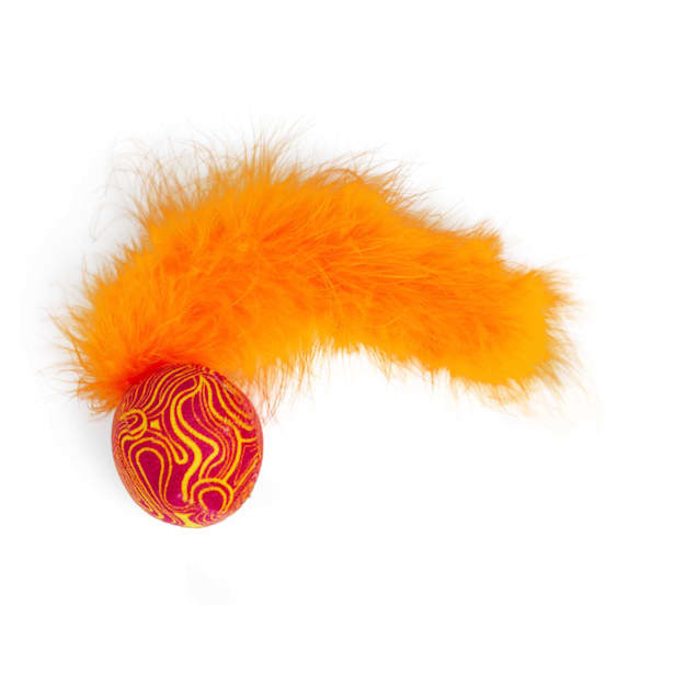 Leaps Bounds Feather Boa Balls Assorted Colors Cat Toy X Small