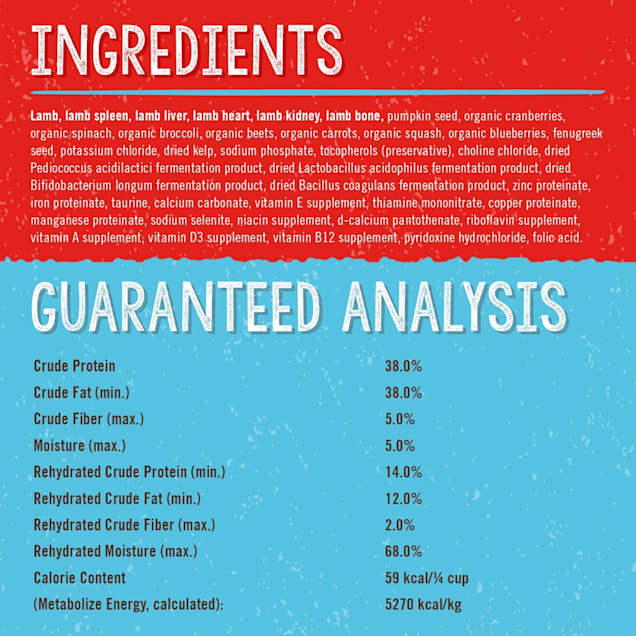 Stella & Chewy's Freeze Dried Raw Dandy Lamb Meal Mixer High Protein Dry Dog Food Topper, 18 oz.
