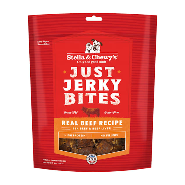 Stella & Chewy's Just Jerky Bites Real Beef Recipe Dog Treats, 6 oz. - Carousel image #1