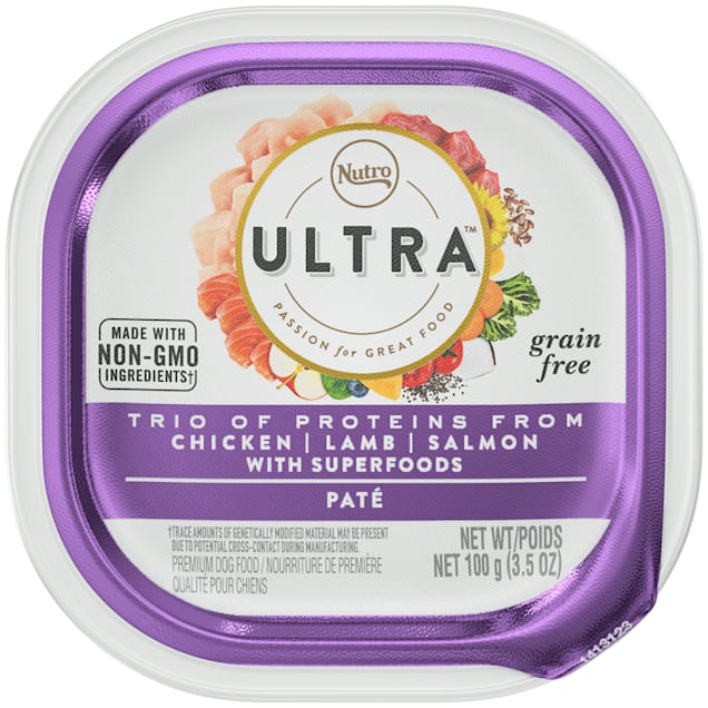 Nutro Ultra Grain Free Pate Trio of Proteins from Chicken, Lamb & Salmon With Superfoods Adult Wet Dog Food, 3.5 oz., Case of 24 - Carousel image #1