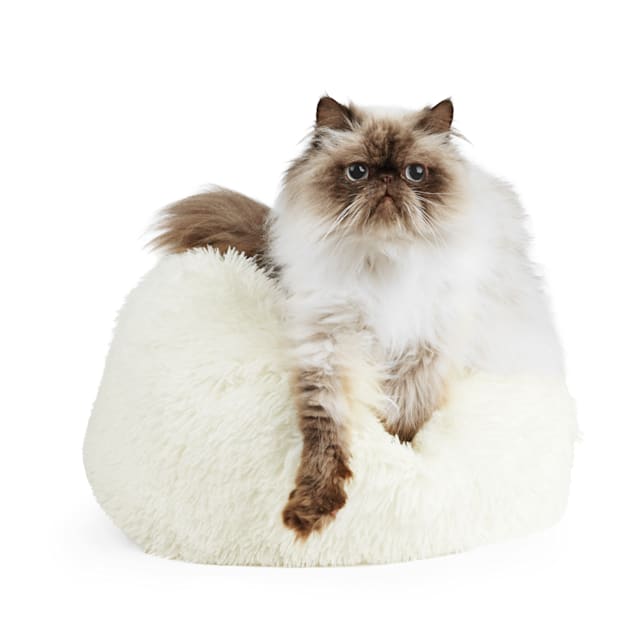 EveryYay Snuggle Ball Orthopedic Cuddler Cat Bed, 18" L X 18" W X 9" H