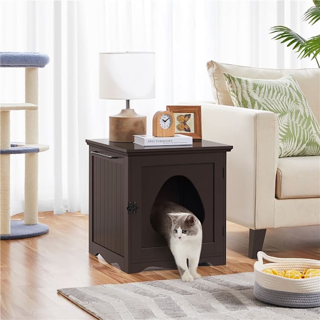 Topeakmart Espresso Indoor Cat Litter Box Side Table from Petco