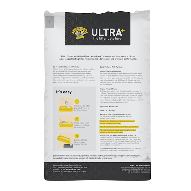 Dr. Elsey s Precious Cat Unscented Ultra Cat Litter 40 lbs