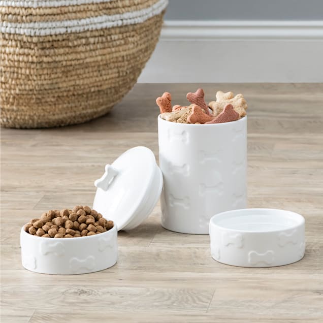 White ceramic 2025 dog treat jar