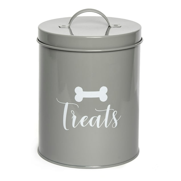 Park Life Designs Jasper Grey Treat Tin for Dogs, 46 oz., Medium - Carousel image #1