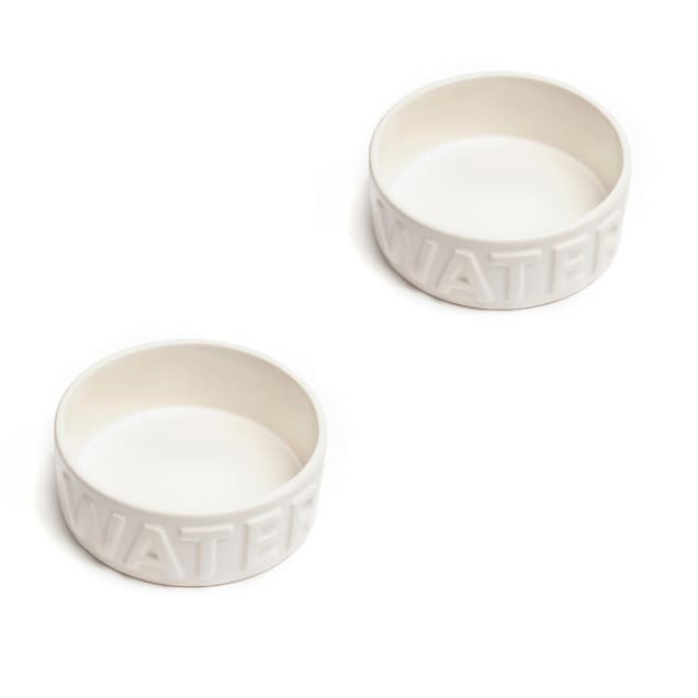 Park Life Designs White Classic Pet Water Bowl, 0.5 Cup, Set of 2 - Carousel image #1