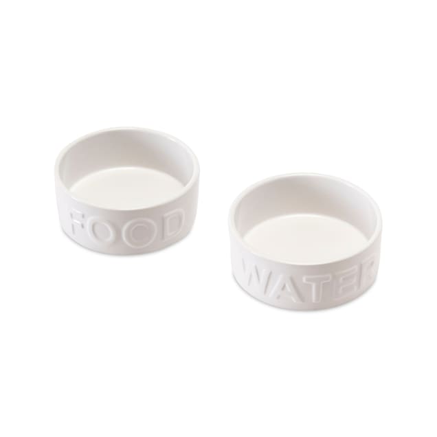 Park Life Designs White Classic Dog Water and Food Bowl, 0.5 Cup, Set of 2 - Carousel image #1