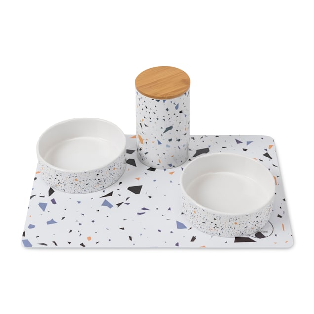 Park Life Designs Rio Dog Treat Jar, Placemat and Bowl, Small, Pack of 4 - Carousel image #1