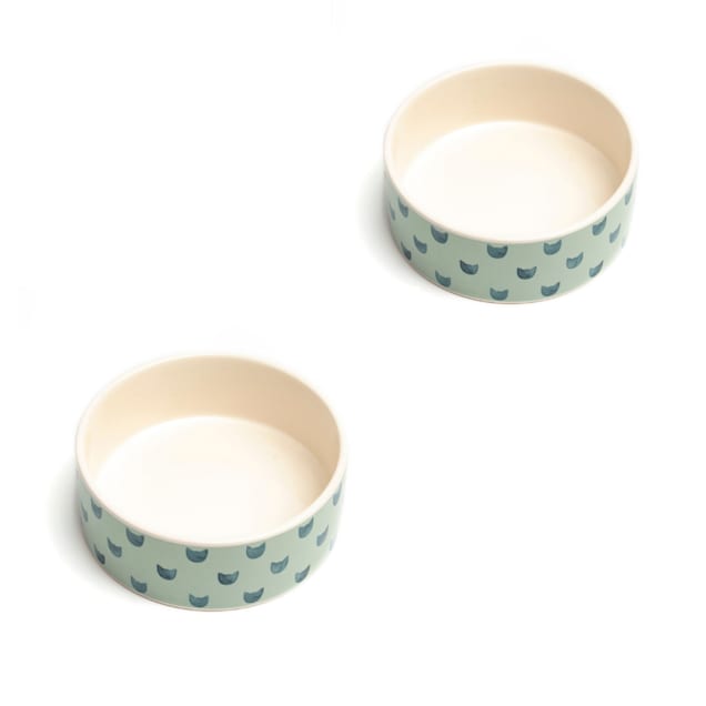 Park Life Designs Monty Cat Dishes, Small, Set of 2 - Carousel image #1