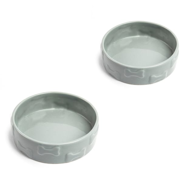 Park Life Designs Manor Grey Pet Bowl, 0.5 Cup, Set of 2 - Carousel image #1