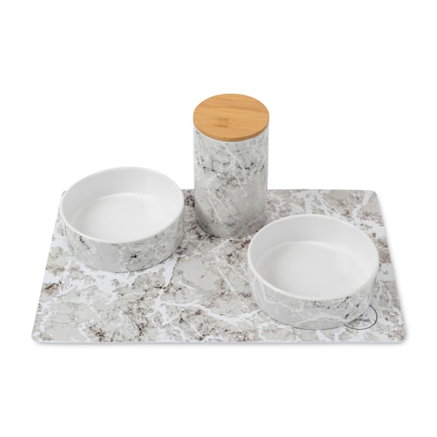 Park Life Designs Berlin Dog Treat Jar, Placemat and Bowl, Small, Pack of 4 - Carousel image #1