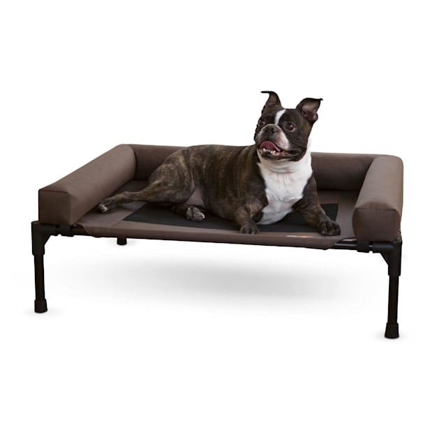 K&H Pet Products Original Bolster Pet Cot Elevated Pet Bed, 25" L X 32" W, Chocolate - Carousel image #1