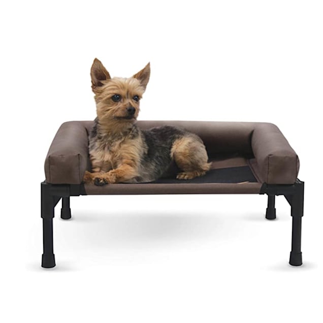 K&H Pet Products Original Bolster Pet Cot Elevated Pet Bed, 17" L X 22" W, Chocolate - Carousel image #1