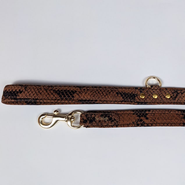 Chewy Vuitton - Classic Mongram Harness and Leash Set