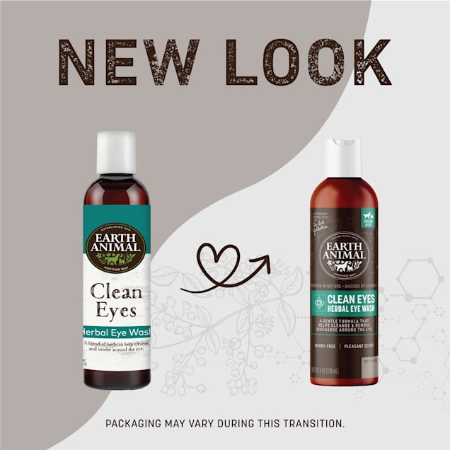 Earth Animal Natural Remedies Clean Eyes Herbal Eye Wash Cleanser for Dogs Cats 4 fl. oz