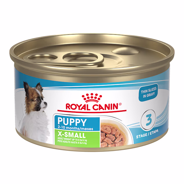 Royal Canin Size Health Nutrition X-Small Thin Slices in Gravy Wet Puppy Food, 3 oz. - Carousel image #1