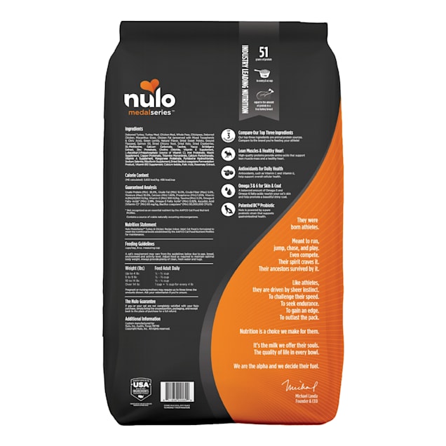 Nulo MedalSeries Grain Free Turkey Chicken Indoor Dry Cat Food