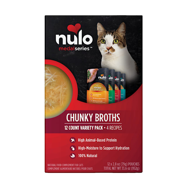 Nulo MedalSeries Chunky Broth Variety Pack Wet Cat Food, 2.8 oz., Count of 12 - Carousel image #1