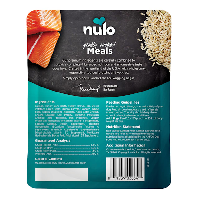Nulo Gently Cooked Meal Salmon Brown Rice Recipe Wet Dog Food 9