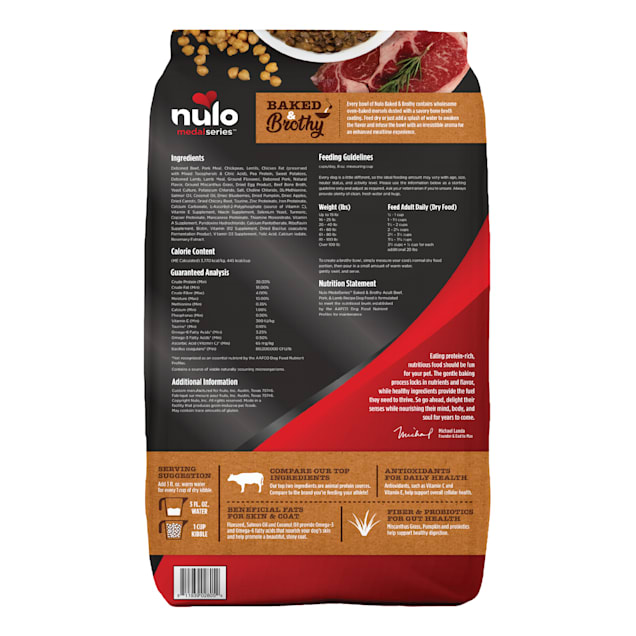 Nulo MedalSeries Baked Brothy Beef Adult Dry Dog Food 20 lbs