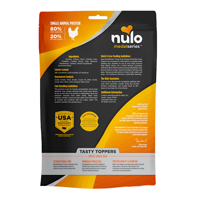 Nulo MedalSeries Tasty Toppers Chicken Freeze Dried Raw Dog Food