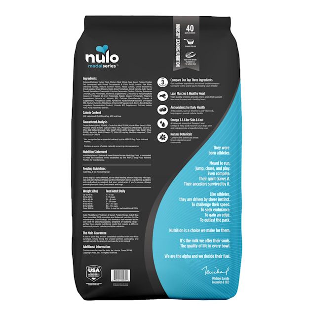 Nulo MedalSeries Grain Free Salmon Sweet Potato Adult Dry Dog Food 24 lbs