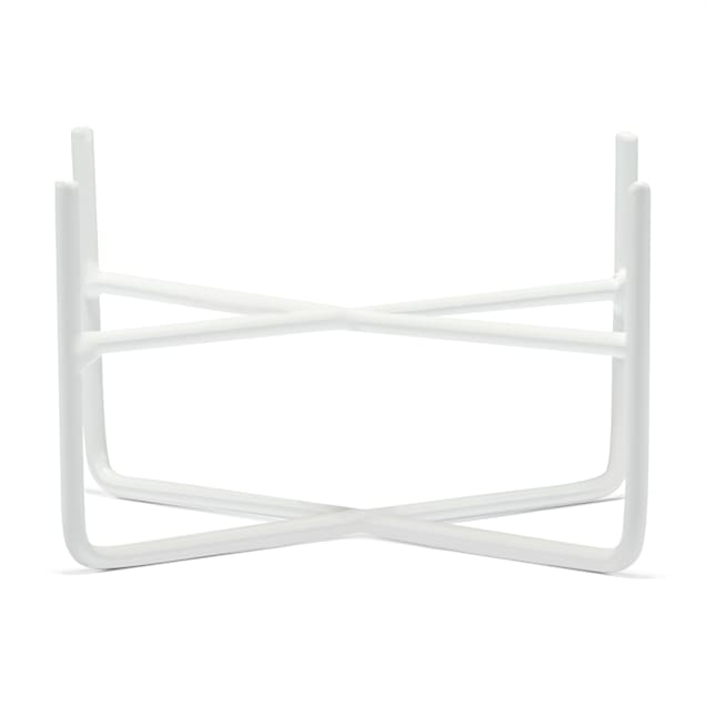 Waggo Simple Solid Dog Bowl Stand - White