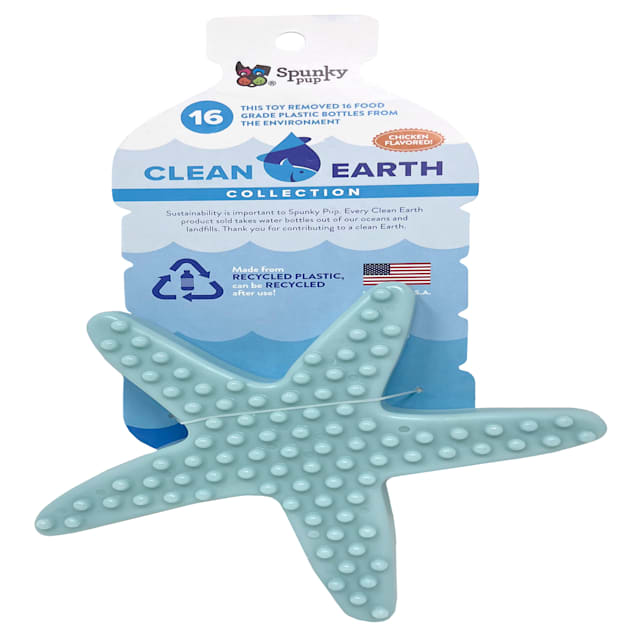 Spunky Pup Clean Earth Recycled Starfish Chew Dog Toy Medium Petco