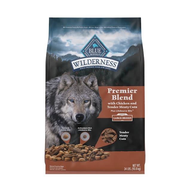 Blue Buffalo Blue Wilderness Premier Blend with Meaty Cuts Large Breed Adult Chicken Dry Dog Food 24 lbs