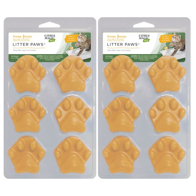 Citrus Magic Pet Odor Control Paws For Litter, Ocean Breeze