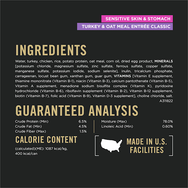 Purina Pro Plan Sensitive Skin and Stomach Pate Turkey and Oat