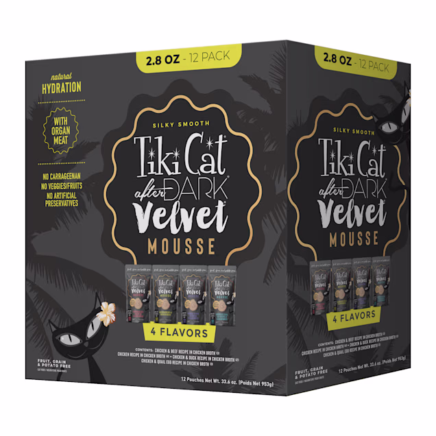 Tiki Cat After Dark Velvet Mousse Variety Pack - Grain Free Wet Cat Food With Organ Meats