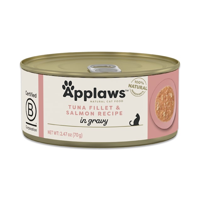 Applaws Limited Ingredient Tuna & Salmon in Gravy Canned Cat Food, 2.47 oz., Case of 24 - Carousel image #1
