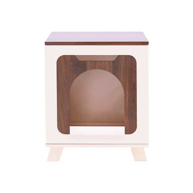 Teamson Pets Elyse Elevated Vented Wooden Cat Litter Box Enclosure Side Table Small