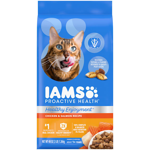 Iams Healthy Enjoyment Chicken Salmon Recipe Dry Cat Food 3 lbs