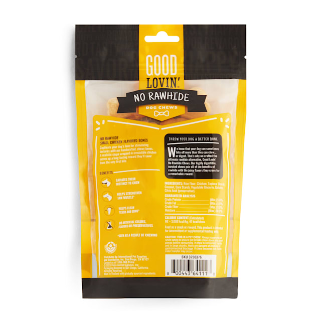 Good Lovin Chicken Flavor No Rawhide Bones for Dogs 3.88 oz