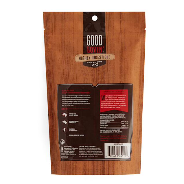Good Lovin Chicken Flavored Rawhide Bones Dog Treats 4.2 oz. 8