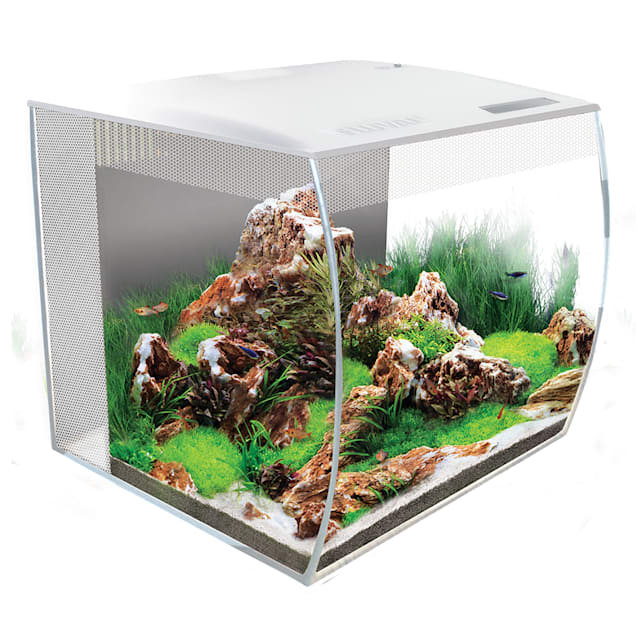 Fluval White Glass Flex Aquarium Kit, 15 Gallon