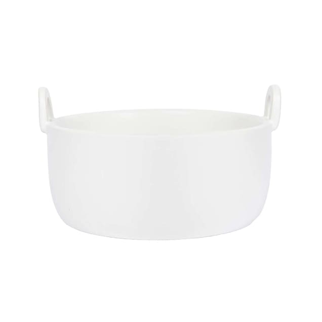 Waggo White Simple Solid Elevated Dog Bowl and Stand, 8 Cups