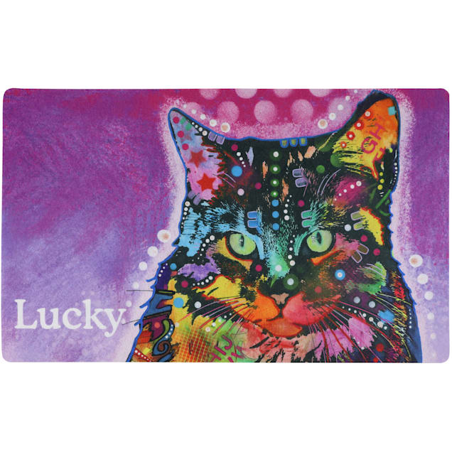 Drymate Dean Russo Catillac New Personalized Cat Feeding Mat, 12 L X 20 W  X 0.12 H