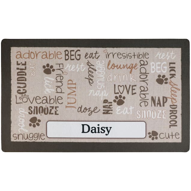 Drymate Linen Tan Personalized Pet Feeding Mat, 12" L X 20" W X 0.12" H - Carousel image #1