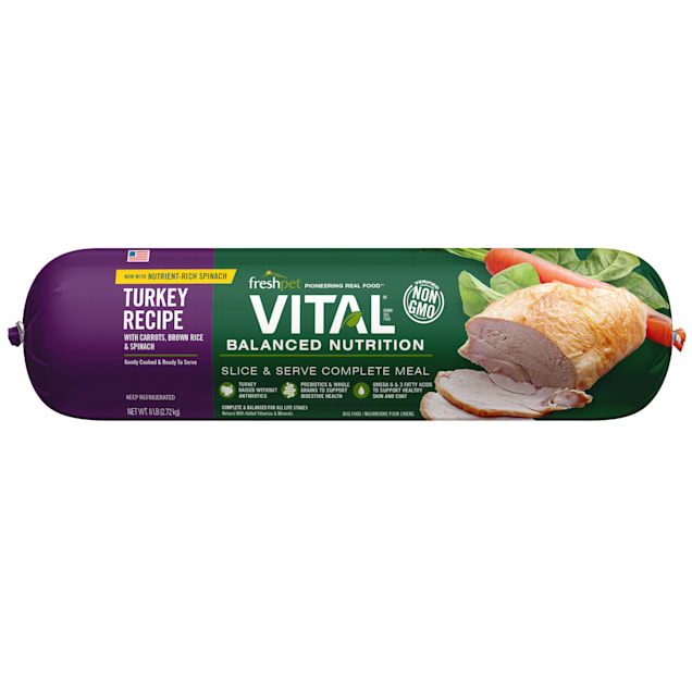 Freshpet Vital Balanced Nutrition Turkey and Whole Grain Fresh Dog Food 6 lbs