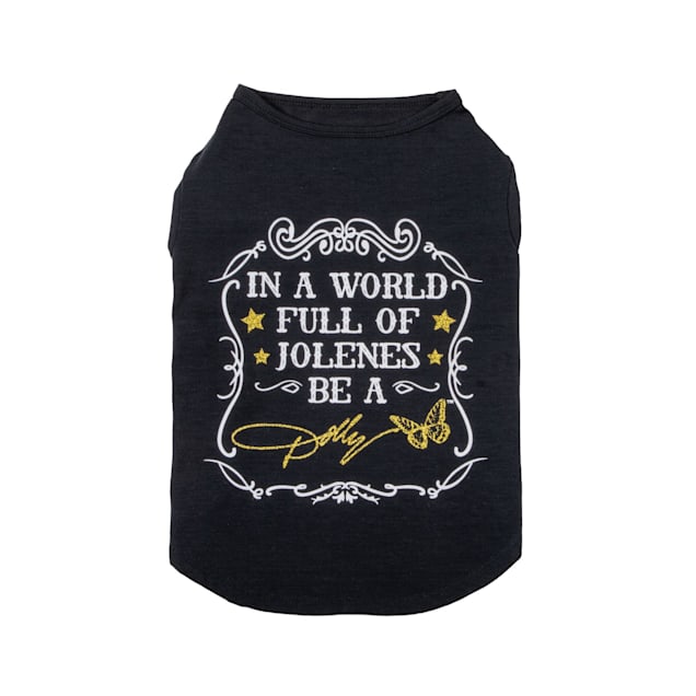 Doggy Parton In A World Full of Jolenes Be A Dolly Shirt for Pets in Black, X-Small - Carousel image #1