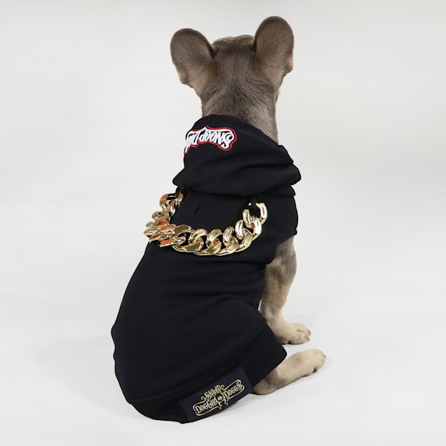 Snoop Doggie Doggs Black Off the Chain Deluxe Pet Hoodie, XSmall Petco