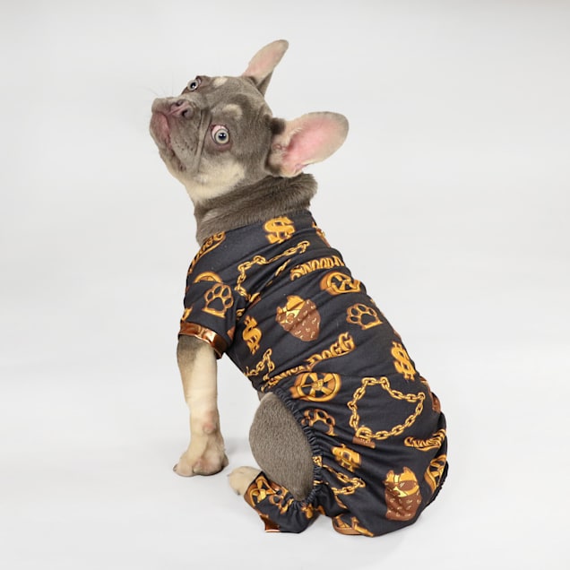 Snoop Doggie Doggs Black Off the Chain Deluxe Pet Pajamas X Small Petco