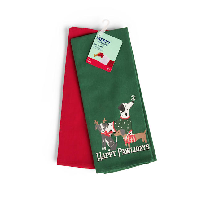 Personalized Christmas Tree Kitchen Towel, Buffalo Plaid Leopard