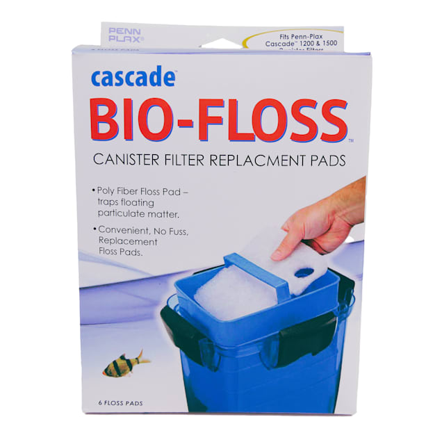 Penn Plax Cascade White Bio-Floss for CCF4/5UL Canister Aquarium Filters,  Pack of 6