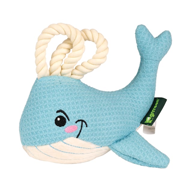 Grrreen Whale Rope Dog Toy Small